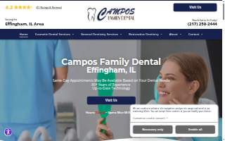 Campos Family Dental website