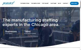 Away Staffing Services website