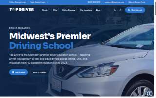 Top Driver Driving School of Elmhurst website