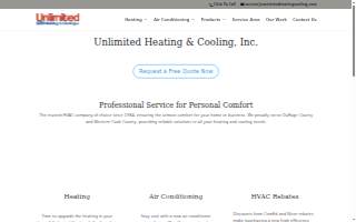 Unlimited Heating & Cooling, Inc. website