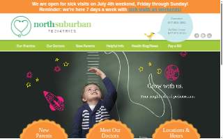 North Suburban Pediatrics website