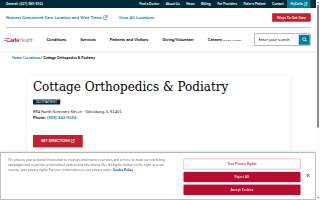 Cottage Orthopedics and Podiatry website