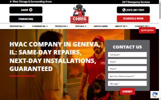 Chris Heating & Cooling of Geneva website