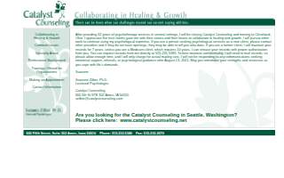 Catalyst Counseling, LLC website