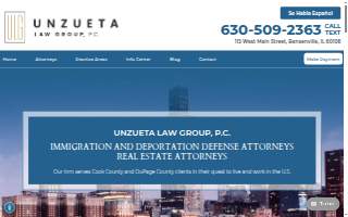 Unzueta Law Group, P.C. of Wood Dale website