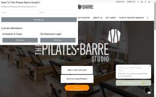 The Pilates Barre Studio website