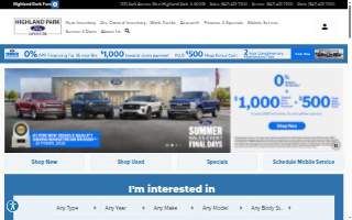 Highland Park Ford website