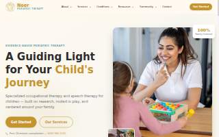 Noor Pediatric Therapy website