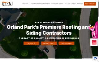 AJ Exteriors & Roofing, Inc. website