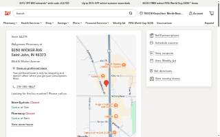 Walgreens Pharmacy of Homer Glen website