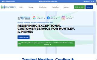 Hansen Heating, Plumbing & Air website