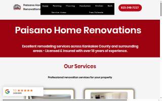 Paisano Home Renovations website