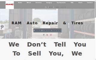 RAM Auto Repair & Tires website