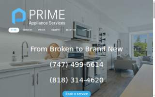 Prime Appliance Services LLC website