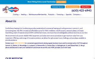 ComforTemp Heating & Air Conditioning website