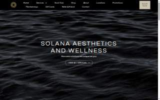 Solana Aesthetics and Wellness website