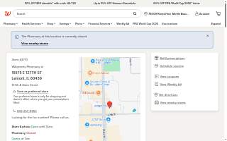 Walgreens Pharmacy of Lemont website
