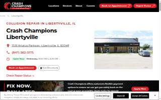 Crash Champions Collision Repair Libertyville website