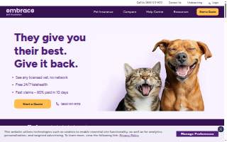 Embrace Home Care and Health Services website