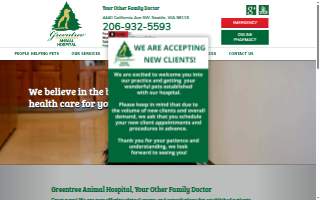 GreenTree Animal Hospital website