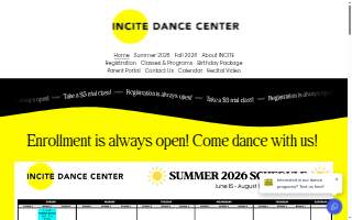 Incite Dance Center of Lincolnwood website