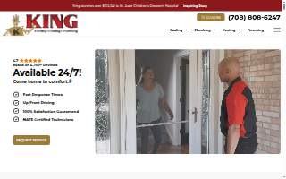 King Heating, Cooling & Plumbing of Markham website