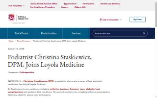 Christina Staskiewicz, DPM website