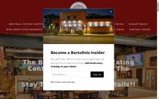 Bartolini's Restaurant website