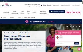 cleaning services of Moline website