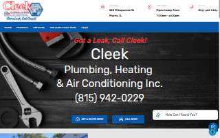 Cleek Plumbing, Heating & Air Conditioning Inc. website