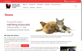 Heartland Veterinary Clinic website