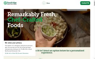 Sandridge Crafted Foods website