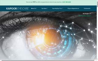 Kapoor Eye Care of Mount Prospect website