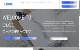 Cloe Chiropractic Center website