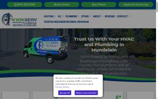 Kwik Serv Plumbing, Heating & Cooling website