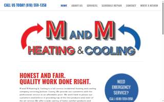 M and M Heating and Cooling website