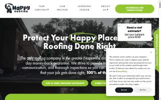 Happy Roofing website