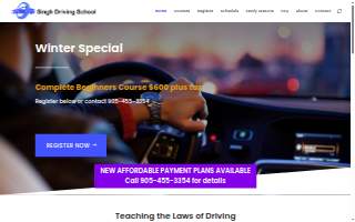 Singh Driving School website