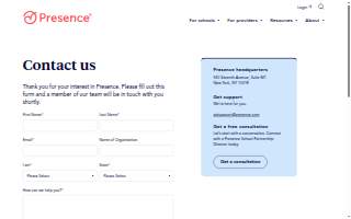 Presence Immediate Care website