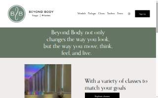 Beyond Body Yoga & Pilates of Niles website