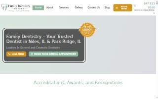 Family Dentistry of Niles website