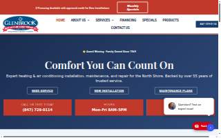 Glenbrook Heating & Air Conditioning website