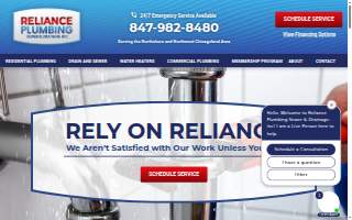 Reliance Plumbing Sewer & Drainage, Inc. of Northbrook website
