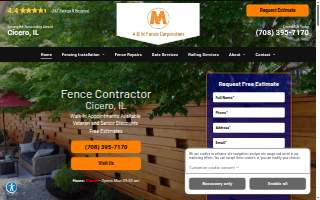 A & M Fence Corp of Oak Park website