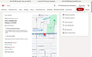 Walgreens Pharmacy of Ottawa website