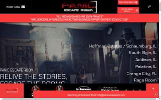 Panic Escape Room Games of Palatine website