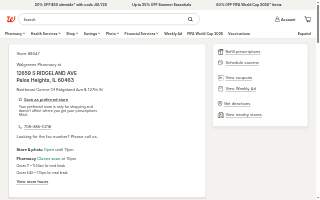 Walgreens of Palos Heights website