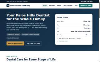 Worth Palos Dentistry website