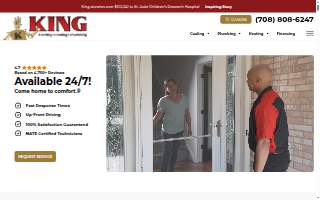 King Heating, Cooling & Plumbing of Park Forest website