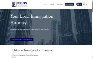 Prins Immigration Legal Services of Park Forest website